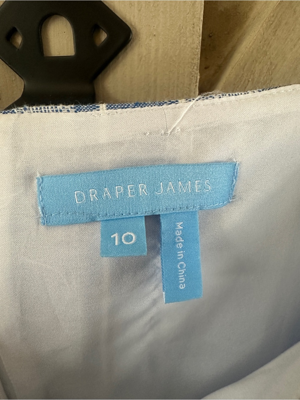 Draper James Blue White Linen Blend Stripe Button Front Midi Dress Size 10 - Picture 2 of 12
